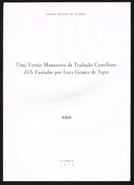 Uma Vers�o Manuscrita da Tradu��o Castelhana d�Os Lus�adas por Luys Gomez de Taipa